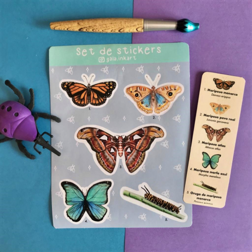 Plancha de Stickers Mariposas Argentinas