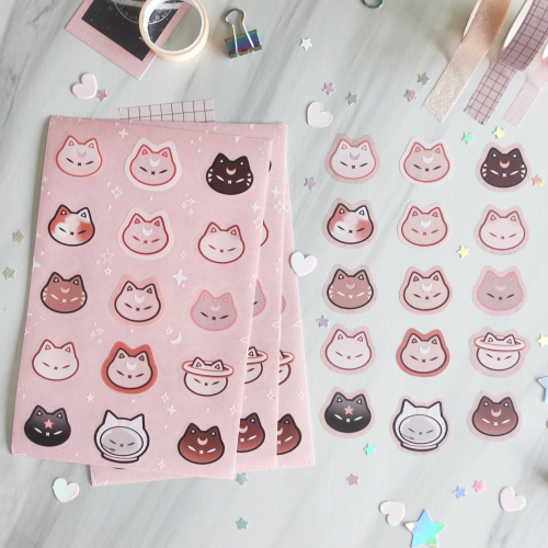 Plancha de stickers gatitos