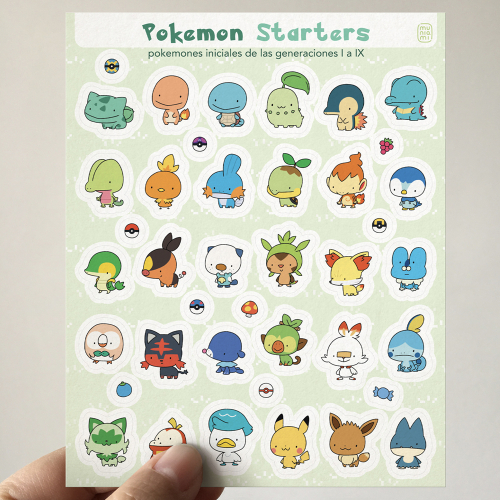 Stickers Plancha Pokemon Starters