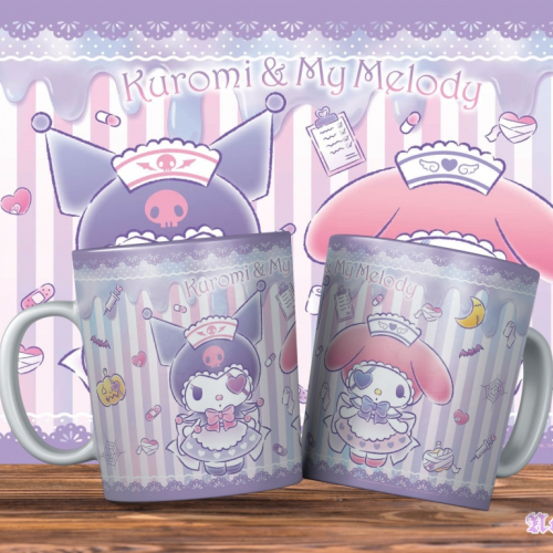 Taza - Kuromi y Me Melody.