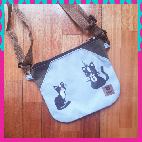 Cartera gato gris