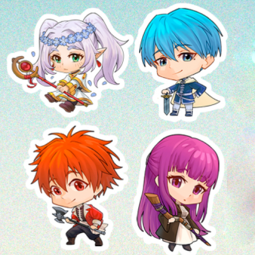 sticekrs y llaveros Frieren