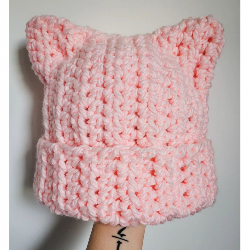 Gorrito BIG KITTY Tejido al Crochet con Orejitas - Varios Colores