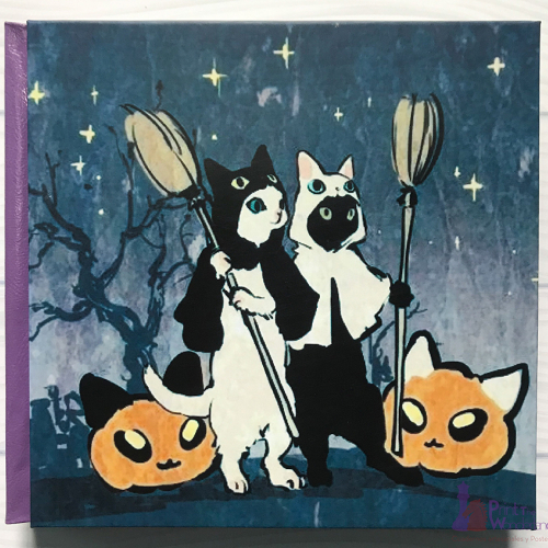 Gatos Halloween - Cuaderno Cuadrado Cosido